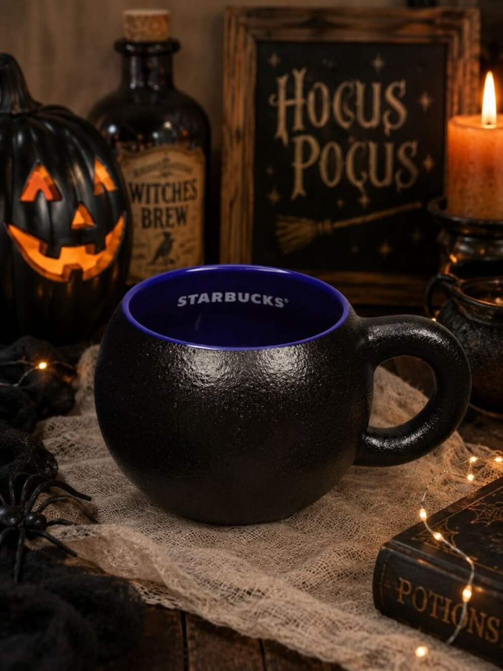 Starbucks Halloween Fall 2020 Black Purple Iridescent Witch Cauldron 12oz Mug